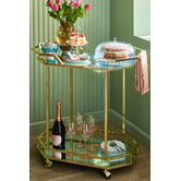 Temple &amp; Webster Bahamas Metal &amp; Glass Bar Cart