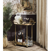Temple &amp; Webster Bahamas Metal &amp; Glass Bar Cart