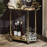 Temple &amp; Webster Bahamas Metal &amp; Glass Bar Cart