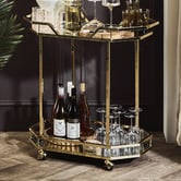 Temple &amp; Webster Bahamas Metal &amp; Glass Bar Cart