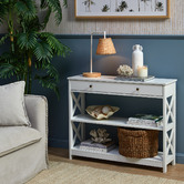 Temple &amp; Webster White Noosa Console Table with Drawer
