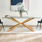 Temple &amp; Webster 200 x 100cm Charlie Glass Dining Table