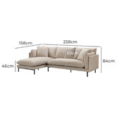 Temple &amp; Webster Natural Bellamy 3 Seater Sofa with Chaise
