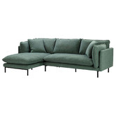 Temple &amp; Webster Ocean Green Bellamy 3 Seater Sofa with Chaise