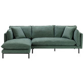 Temple &amp; Webster Ocean Green Bellamy 3 Seater Sofa with Chaise