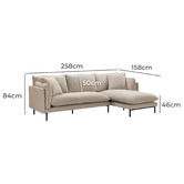 Temple &amp; Webster Natural Bellamy 3 Seater Sofa with Chaise