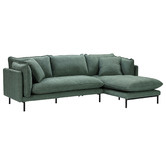 Temple &amp; Webster Ocean Green Bellamy 3 Seater Sofa with Chaise
