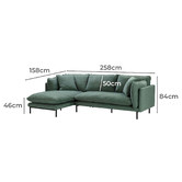 Temple &amp; Webster Ocean Green Bellamy 3 Seater Sofa with Chaise