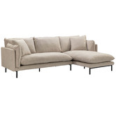 Temple &amp; Webster Natural Bellamy 3 Seater Sofa with Chaise