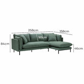 Temple &amp; Webster Ocean Green Bellamy 3 Seater Sofa with Chaise