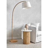 Temple &amp; Webster Anika Mango Wood &amp; Marble Side Table