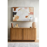 Temple &amp; Webster 150cm Vincent Premium Tambour Oak Wood Sideboard Buffet