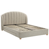 Temple & Webster Maggie Channel Tufted Bed with Drawers