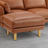 Temple &amp; Webster Bungalow Faux Leather Ottoman