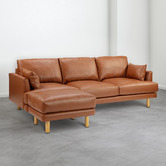Temple &amp; Webster Bungalow Faux Leather Ottoman