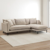 Temple &amp; Webster Natural Bellamy 3 Seater Sofa with Chaise