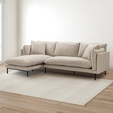 Temple &amp; Webster Natural Bellamy 3 Seater Sofa with Chaise