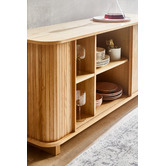 Temple &amp; Webster 150cm Vincent Premium Tambour Oak Wood Sideboard Buffet