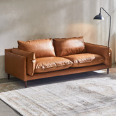Temple &amp; Webster Terry 3 Seater Premium Genuine Leather Sofa