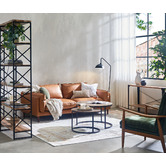 Temple &amp; Webster Terry Premium Genuine Leather Sofa
