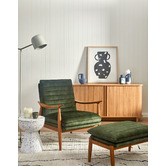 Temple &amp; Webster Olive Green Aldric Velvet Armchair