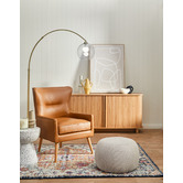 Temple &amp; Webster Jacob Faux Leather Wingback Armchair