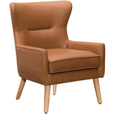 Temple &amp; Webster Jacob Faux Leather Wingback Armchair