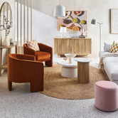 Temple &amp; Webster Anika Mango Wood &amp; Marble Side Table