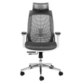 Temple &amp; Webster Grey Net Ergonomic Office Chair with Lumbar Support