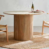 Temple &amp; Webster Anika Round Mango Wood Dining Table