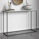 Temple &amp; Webster 110cm White Serena Italian Carrara Marble Console Table
