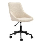 Temple &amp; Webster Textured Cream Nappa Office Chair