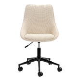 Temple &amp; Webster Textured Cream Nappa Office Chair