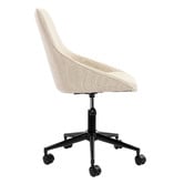 Temple &amp; Webster Textured Cream Nappa Office Chair