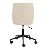 Temple &amp; Webster Textured Cream Nappa Office Chair