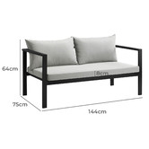 Temple &amp; Webster Felix 4 Seater Aluminium Outdoor Sofa Set