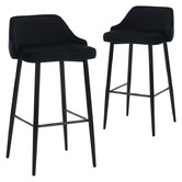 Temple &amp; Webster 74cm Brahms Mid-Back Velvet Barstools