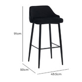 Temple &amp; Webster 74cm Brahms Mid-Back Velvet Barstools