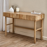 Temple &amp; Webster Anika 2 Drawer Mango Wood Writing Desk