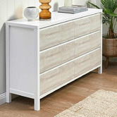Temple &amp; Webster Whitewash Kingscliff 6 Drawer Chest