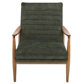Temple &amp; Webster Olive Green Aldric Velvet Armchair