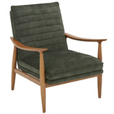 Temple &amp; Webster Olive Green Aldric Velvet Armchair