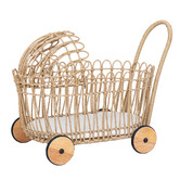 Temple &amp; Webster Mieko Poly Rattan Doll Pram