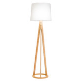 Temple &amp; Webster Bailey Solid Wood Tripod Floor Lamp