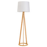 Temple &amp; Webster Bailey Solid Wood Tripod Floor Lamp