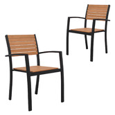 Temple &amp; Webster Maui Eucalyptus Wood Outdoor Dining Chairs