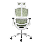 Temple &amp; Webster White &amp; Green Elite Ergonomic Office Chair with Headrest