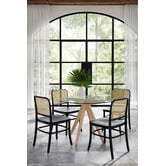 Temple &amp; Webster 100cm Anders Round Glass-Top Dining Table