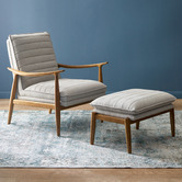 Temple &amp; Webster Stone Aldric Armchair &amp; Ottoman Set