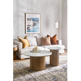 Temple &amp; Webster Anika Mango Wood &amp; Marble Coffee &amp; Side Table Set